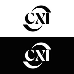  CXI logo. CXI set , C X I design. White CXI letter. CXI, C X I letter logo design. Initial letter CXI letter logo set, linked circle uppercase monogram logo. C X I letter logo vector design.