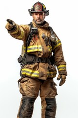 Naklejka premium portrait of a firefighter in uniform