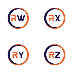 RW,WX,RY,RZ Letter Logo Bundle Monogram set . icon, letter, vector, technology, business, art, symbol, set design .