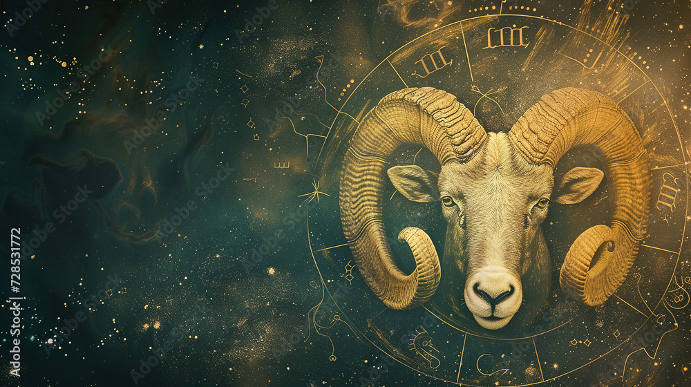 Canvas Prints zodiac aries background, with empty copy space
