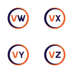 VW,VX,VY,VZ  Letter Logo Bundle Monogram set . icon, letter, vector, technology, business, art, symbol, set design .