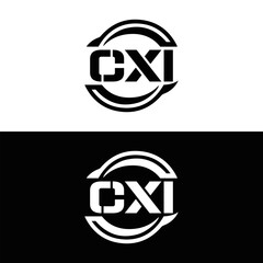  CXI logo. CXI set , C X I design. White CXI letter. CXI, C X I letter logo design. Initial letter CXI letter logo set, linked circle uppercase monogram logo. C X I letter logo vector design.