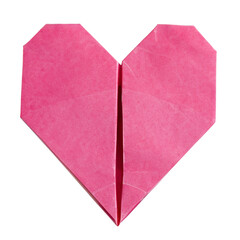 Pink origami paper heart