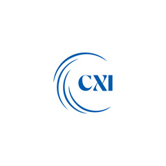  CXI logo. CXI set , C X I design. White CXI letter. CXI, C X I letter logo design. Initial letter CXI letter logo set, linked circle uppercase monogram logo. C X I letter logo vector design.