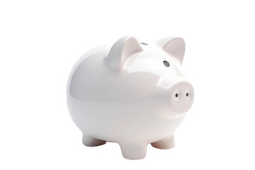 ceramic piggy bank Keep your money in cash currency. Analyst or investor with financial graph, profit, business, effect on inflation, interest, isolated on white transparent background.
