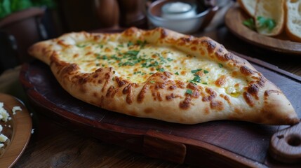 Fresh khachapuri. Generative AI