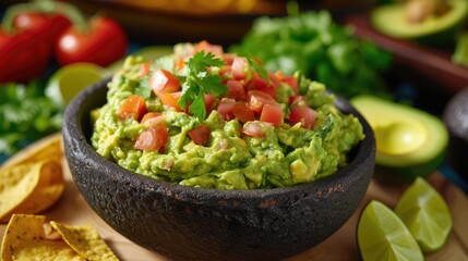 Guacamole and ingredients. Generative AI