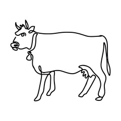 one line cow design ready vector illustration