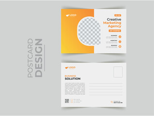 Vector corporate postcard design template.