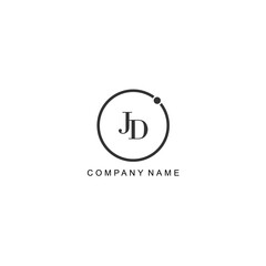 Initial JD letter management label trendy elegant monogram company