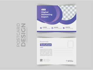 Vector corporate postcard design template.