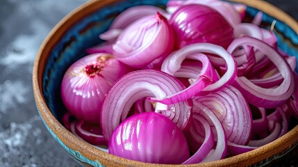 Red onion slices. Generative AI