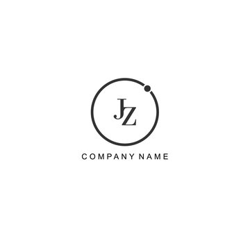 Initial JZ letter management label trendy elegant monogram company