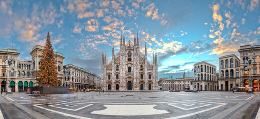 Milan, Italy at the Milan Duomo and Galleria