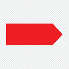 Red arrow to the right . vector, isolated. Red arrow isolated on transparency background