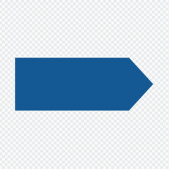 Blue  arrow to the right . vector, isolated. Blue  arrow isolated on transparency background