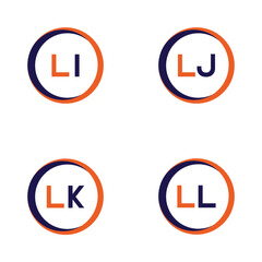 LI,LJ,LK,LL  Letter Logo Bundle Monogram set . icon, letter, vector, technology, business, art, symbol, set design .