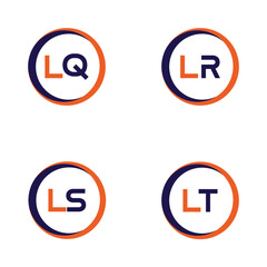 Obraz premium LQ,LR,LS,LT Letter Logo Bundle Monogram set . icon, letter, vector, technology, business, art, symbol, set design .