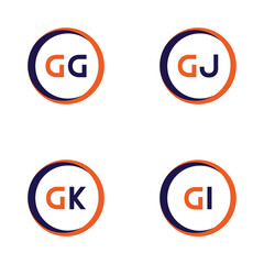 GG,GJ,GK,GI  Letter Logo Bundle Monogram set . icon, letter, vector, technology, business, art, symbol, set design .