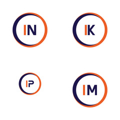 IN,IK,IP,IM  Letter Logo Bundle Monogram set . icon, letter, vector, technology, business, art, symbol, set design .