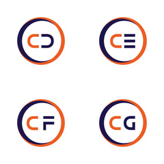 CD,CE,CF,CG  Letter Logo Bundle Monogram set . icon, letter, vector, technology, business, art, symbol, set design .