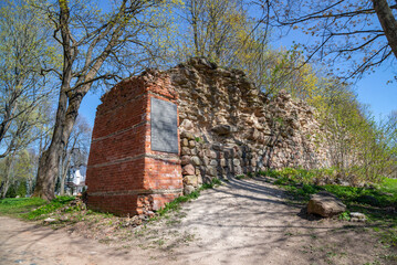 At the walls of the old fortress. Gdov, Pskov region. Russia - obrazy, fototapety, plakaty