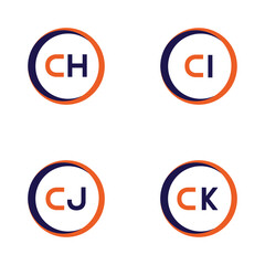 CH,CI,CJ,CK  Letter Logo Bundle Monogram set . icon, letter, vector, technology, business, art, symbol, set design .