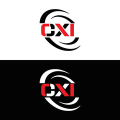  CXI logo. CXI set , C X I design. White CXI letter. CXI, C X I letter logo design. Initial letter CXI letter logo set, linked circle uppercase monogram logo. C X I letter logo vector design.