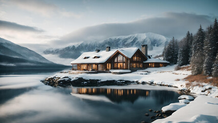 Luxury mansion on top of the mountain in Seward, Alaska, visualized through real sources.