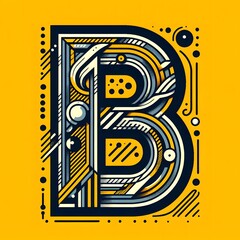 B typography, B logo vector ai illustration