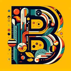 B typography, B logo vector ai illustration