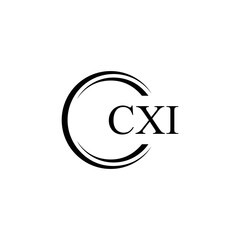  CXI logo. CXI set , C X I design. White CXI letter. CXI, C X I letter logo design. Initial letter CXI letter logo set, linked circle uppercase monogram logo. C X I letter logo vector design.