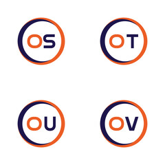 Fototapeta premium OS,OT,OU,OV Letter Logo Bundle Monogram set . icon, letter, vector, technology, business, art, symbol, set design .