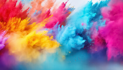 Obraz na płótnie Canvas Explosion of Dust Paints , happy holi indian concept