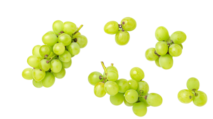 green grape on white background