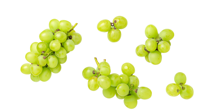 green grape on white background
