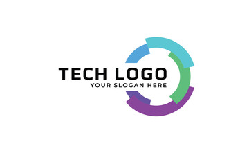 futuristic technology logo design element