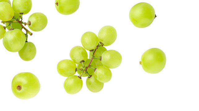  green grape on white background