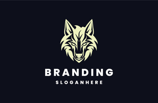 Elegant head wolf logo design inspiration