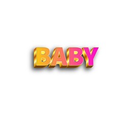 3D Baby text banner art
