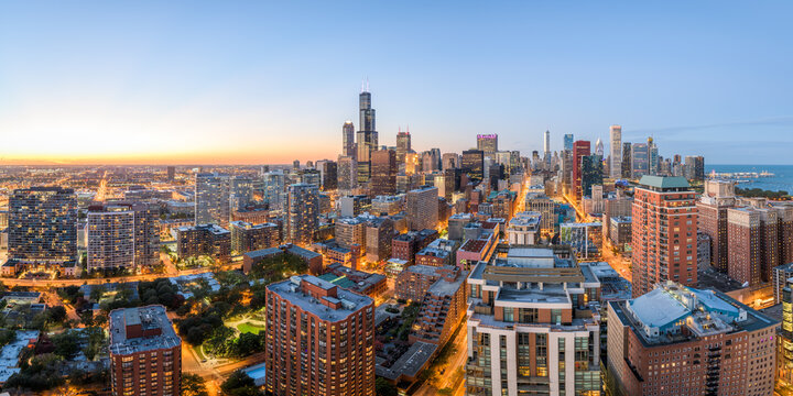 Chicago, Illinois, USA Downtown Skyline from Above © SeanPavonePhoto