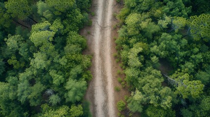 Aerial View of a Forest Path