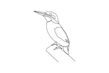 Obraz premium One continuous line drawing of Flying bird concept. Doodle vector illustration in simple linear style.