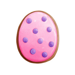 Easter egg cookie clipart, Easter hand-drawn cartoon image, Easter cookie dessert