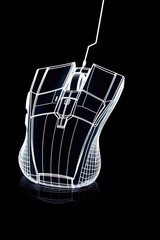 A computer mouse that emits a soft glow in the dark. Perfect for tech-related designs and concepts