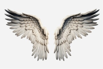 White and black wings on a white background. Can be used for various design purposes