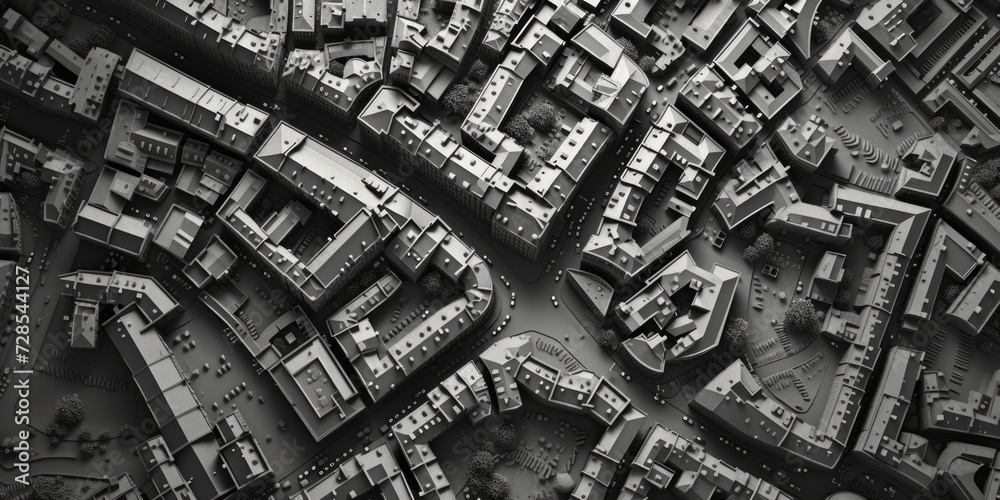 Poster a monochrome photograph capturing the essence of a city. suitable for various uses