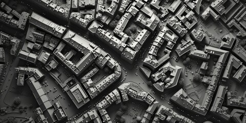 Fototapeta premium A monochrome photograph capturing the essence of a city. Suitable for various uses