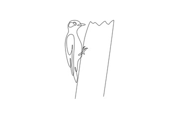 One continuous line drawing of Flying bird concept. Doodle vector illustration in simple linear style.