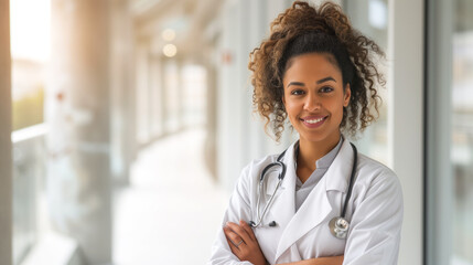 A woman in the healthcare field, highlighting her dedication and expertise